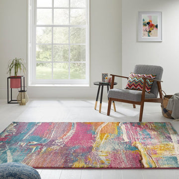Art ART107 Modern Abstract Soft Easy Care Durable Polypropylene Light Multicolour Rug-Concept Looms-Rug Love - The Most Loved Rug Store